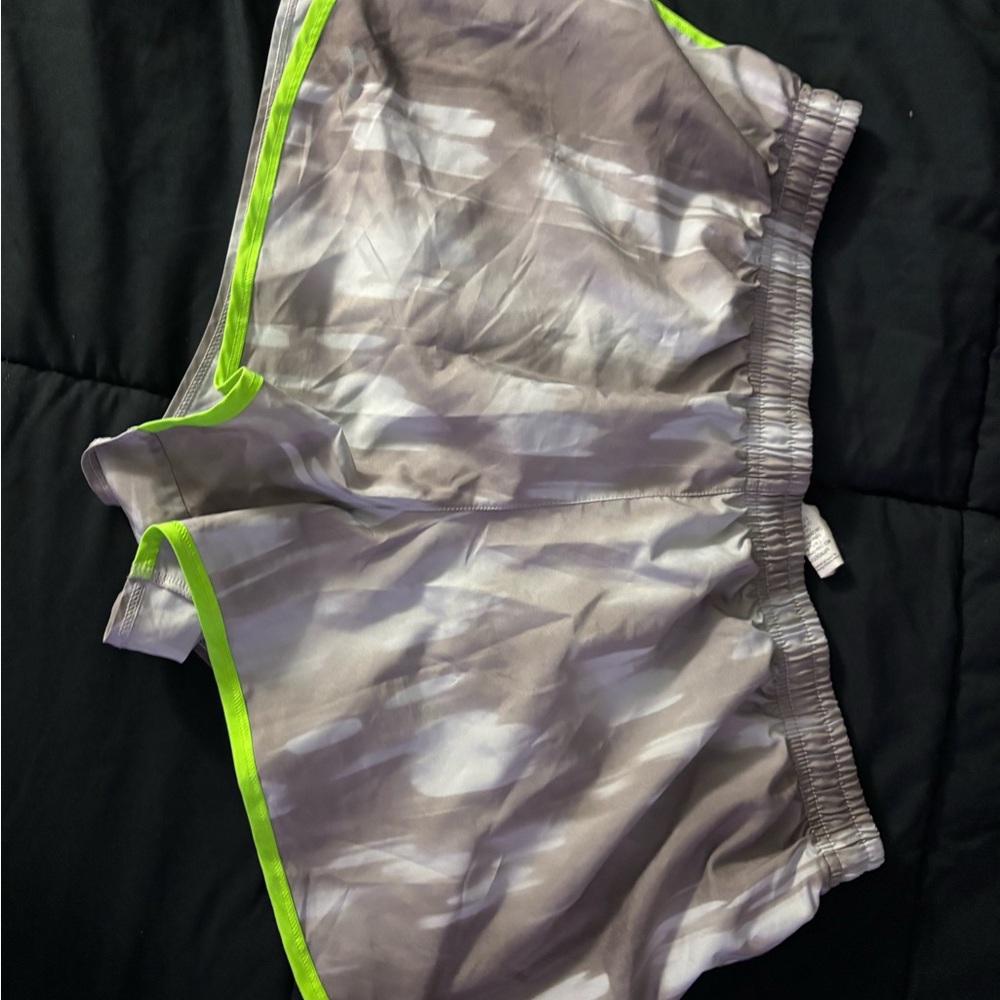 Gray and Neon UA shorts